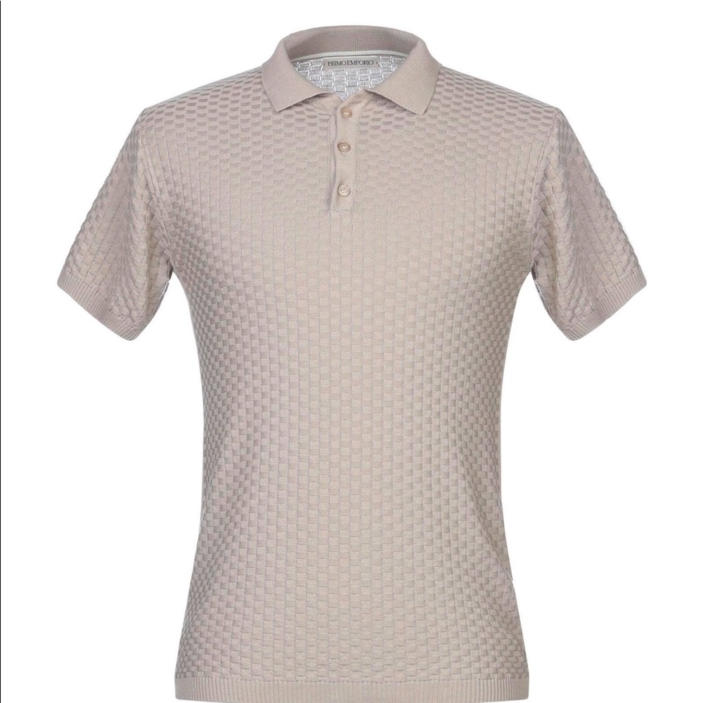 Primo Emporio, men's tan t-shirt, made in Italy Size XXL. Put to pit 22” New